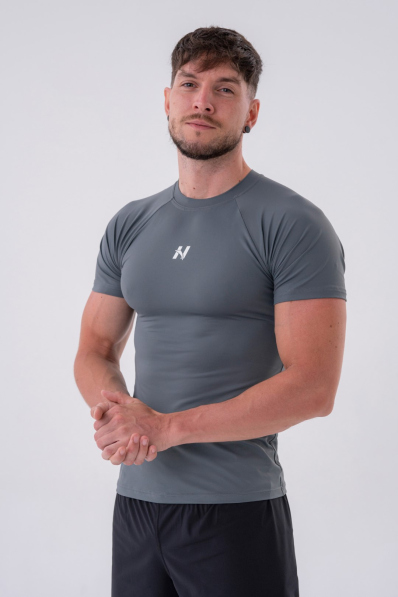 NEBBIA • NEBBIA T-Shirt funzionale slim-fit grigio • Nebshop.it