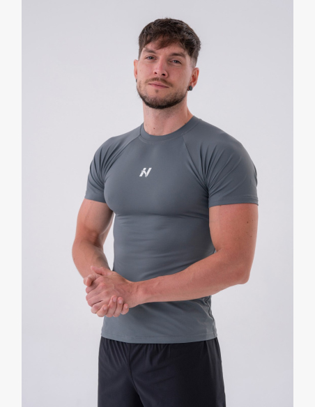 NEBBIA • NEBBIA T-Shirt funzionale slim-fit grigio • Nebshop.it