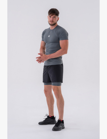 NEBBIA • NEBBIA T-Shirt funzionale slim-fit grigio • Nebshop.it