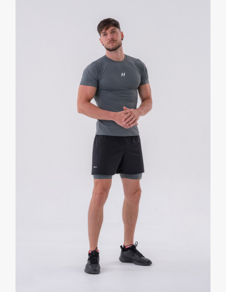 NEBBIA • NEBBIA T-Shirt funzionale slim-fit grigio • Nebshop.it