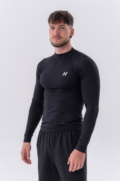NEBBIA • NEBBIA T-shirt funzionale a maniche lunghe "Active" nera • Nebshop.it