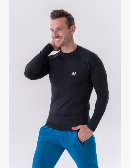 NEBBIA • NEBBIA T-shirt funzionale a maniche lunghe "Active" nera • Nebshop.it