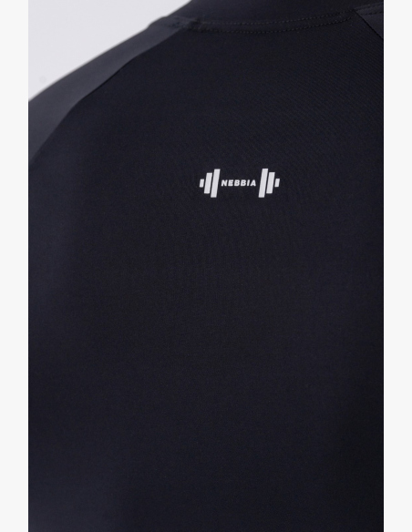 NEBBIA • NEBBIA T-shirt funzionale a maniche lunghe "Active" nera • Nebshop.it