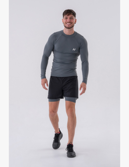 NEBBIA • NEBBIA Maglietta funzionale a maniche lunghe "Active" grigia • Nebshop.it