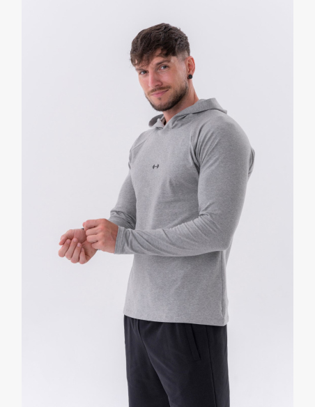 NEBBIA • NEBBIA Tričko s dlhým rukávom a kapucňou šedé • Nebshop.sk