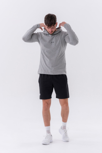 NEBBIA • NEBBIA Maglietta a maniche lunghe con cappuccio grigia • Nebshop.it 2