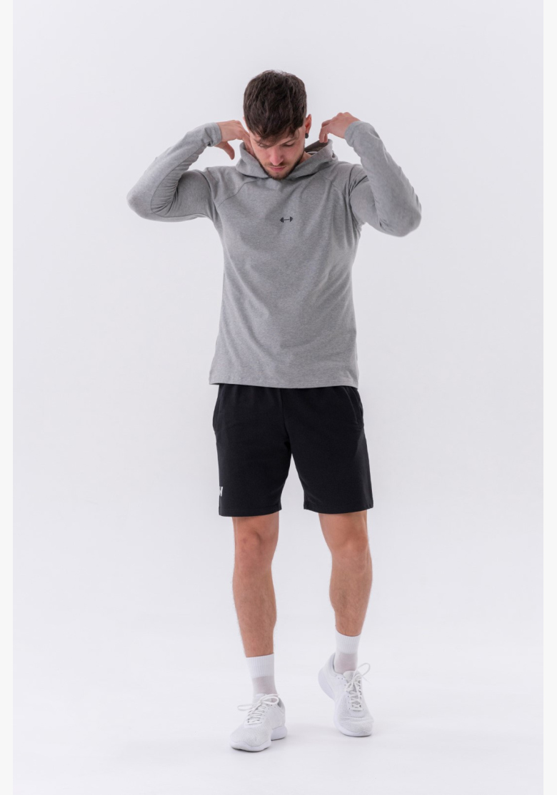 NEBBIA • NEBBIA Tričko s dlhým rukávom a kapucňou šedé • Nebshop.sk NEBBIA • NEBBIA Tričko s dlhým rukávom a kapucňou šedé • Nebshop.sk
