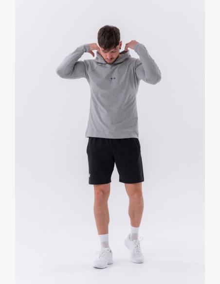 NEBBIA • NEBBIA Tričko s dlhým rukávom a kapucňou šedé • Nebshop.sk