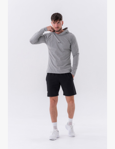 NEBBIA • NEBBIA Tričko s dlhým rukávom a kapucňou šedé • Nebshop.sk