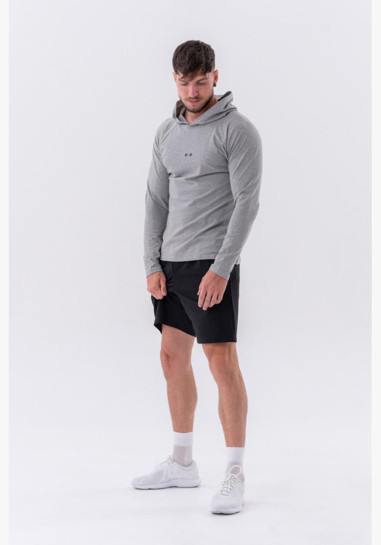 NEBBIA • NEBBIA Tričko s dlhým rukávom a kapucňou šedé • Nebshop.sk NEBBIA • NEBBIA Tričko s dlhým rukávom a kapucňou šedé • Nebshop.sk