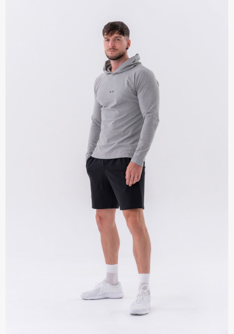NEBBIA • NEBBIA Tričko s dlhým rukávom a kapucňou šedé • Nebshop.sk NEBBIA • NEBBIA Tričko s dlhým rukávom a kapucňou šedé • Nebshop.sk
