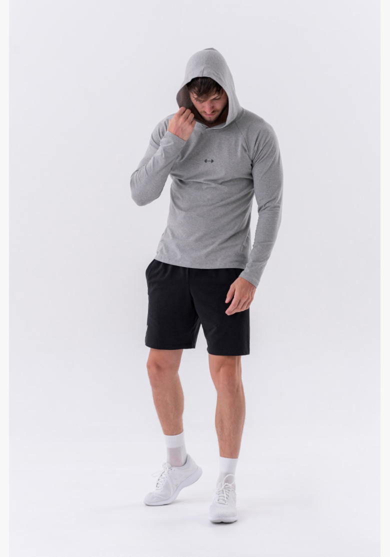NEBBIA • NEBBIA Tričko s dlhým rukávom a kapucňou šedé • Nebshop.sk NEBBIA • NEBBIA Tričko s dlhým rukávom a kapucňou šedé • Nebshop.sk