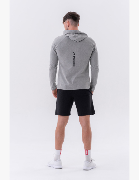 NEBBIA • NEBBIA Tričko s dlhým rukávom a kapucňou šedé • Nebshop.sk