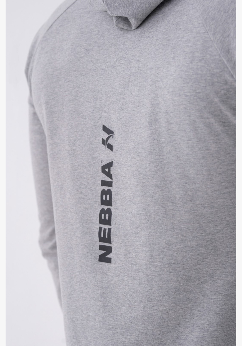 NEBBIA • NEBBIA Tričko s dlhým rukávom a kapucňou šedé • Nebshop.sk NEBBIA • NEBBIA Tričko s dlhým rukávom a kapucňou šedé • Nebshop.sk
