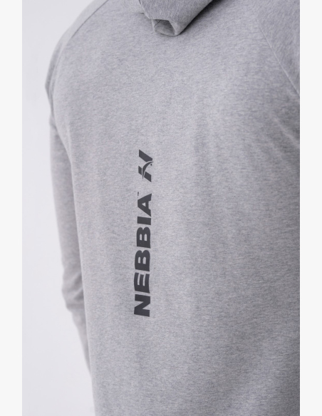 NEBBIA • NEBBIA Tričko s dlhým rukávom a kapucňou šedé • Nebshop.sk