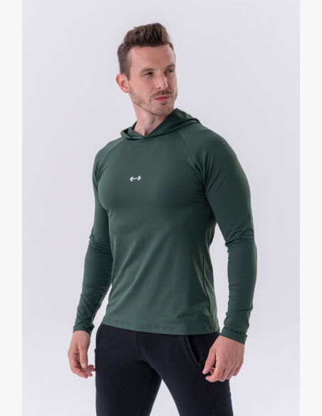 NEBBIA • NEBBIA Long Sleeve Hoodie Green • Nebshop.cz