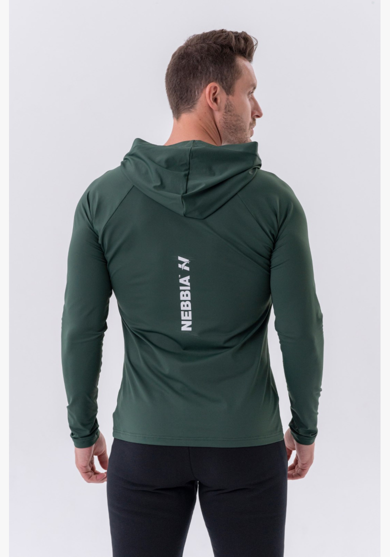 NEBBIA • NEBBIA Maglietta a maniche lunghe con cappuccio verde • Nebshop.it NEBBIA • NEBBIA Maglietta a maniche lunghe con cappuccio verde • Nebshop.it