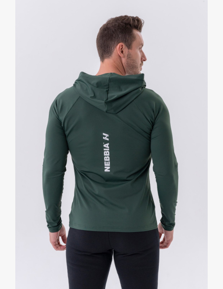 NEBBIA • NEBBIA Maglietta a maniche lunghe con cappuccio verde • Nebshop.it