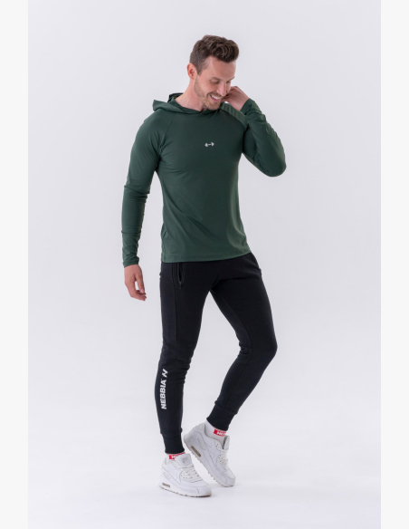 NEBBIA • NEBBIA Long Sleeve Hoodie Green • Nebshop.cz