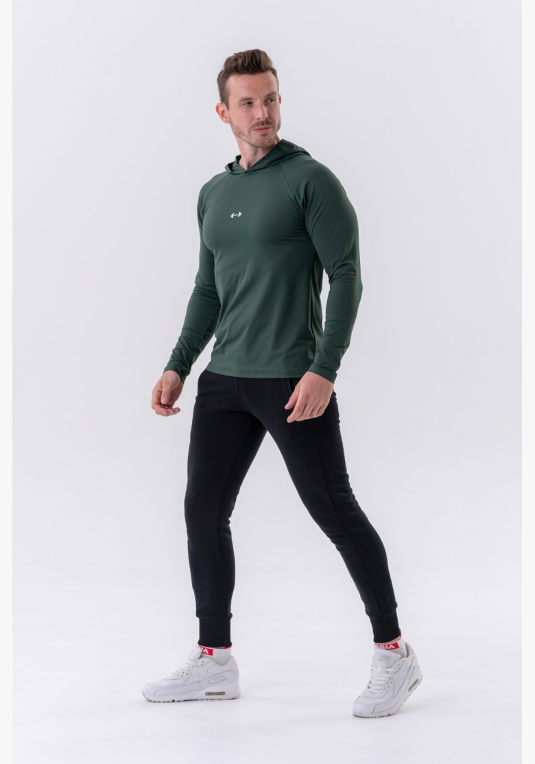 NEBBIA • NEBBIA Maglietta a maniche lunghe con cappuccio verde • Nebshop.it NEBBIA • NEBBIA Maglietta a maniche lunghe con cappuccio verde • Nebshop.it