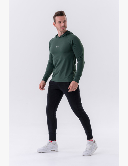 NEBBIA • NEBBIA Long Sleeve Hoodie Green • Nebshop.cz