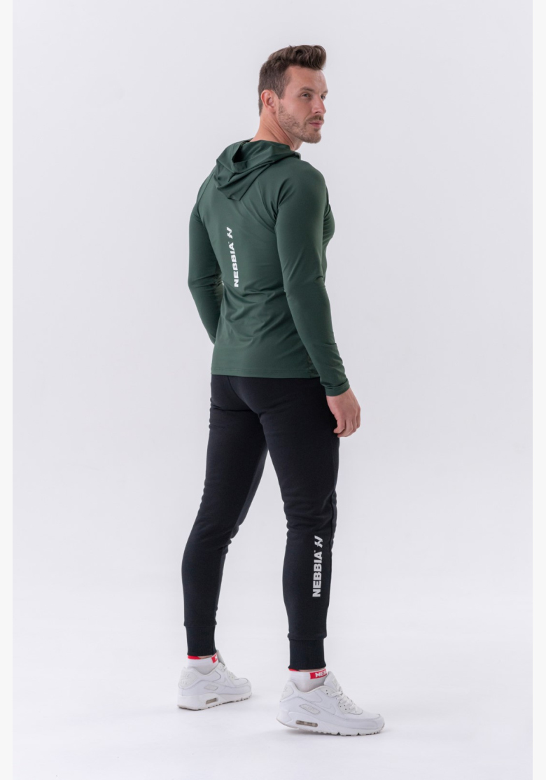 NEBBIA • NEBBIA Maglietta a maniche lunghe con cappuccio verde • Nebshop.it NEBBIA • NEBBIA Maglietta a maniche lunghe con cappuccio verde • Nebshop.it