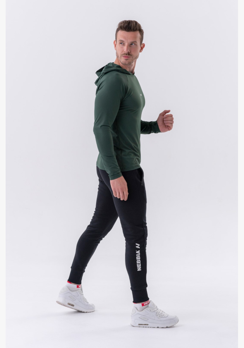 NEBBIA • NEBBIA Maglietta a maniche lunghe con cappuccio verde • Nebshop.it NEBBIA • NEBBIA Maglietta a maniche lunghe con cappuccio verde • Nebshop.it