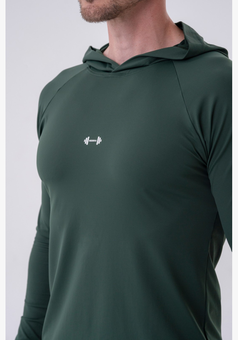 NEBBIA • NEBBIA Maglietta a maniche lunghe con cappuccio verde • Nebshop.it NEBBIA • NEBBIA Maglietta a maniche lunghe con cappuccio verde • Nebshop.it