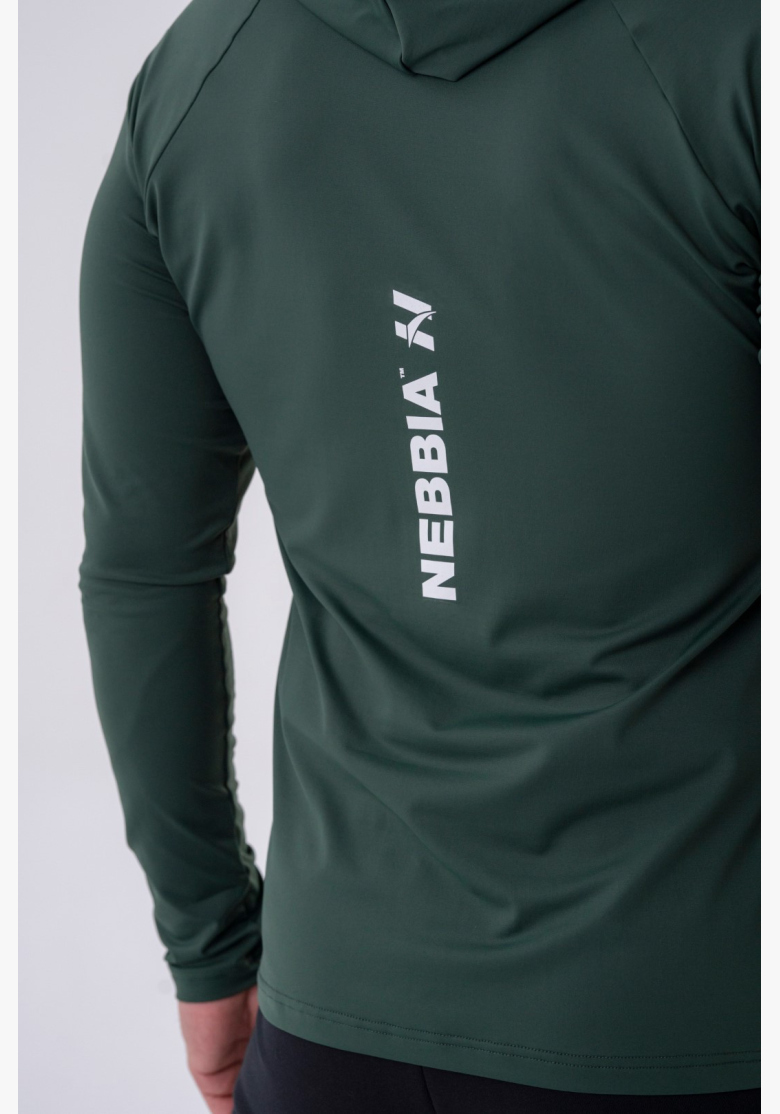 NEBBIA • NEBBIA Tričko s dlhým rukávom a kapucňou zelené • Nebshop.cz NEBBIA • NEBBIA Tričko s dlhým rukávom a kapucňou zelené • Nebshop.cz