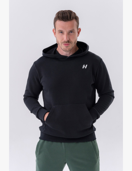 NEBBIA • NEBBIA Mikina cez hlavu s kapucňou a prednou kapsou čierna • Nebshop.sk