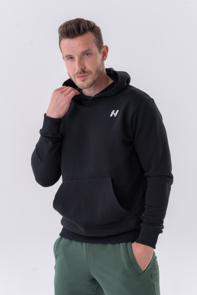 NEBBIA • NEBBIA Mikina cez hlavu s kapucňou a prednou kapsou čierna • Nebshop.sk 2