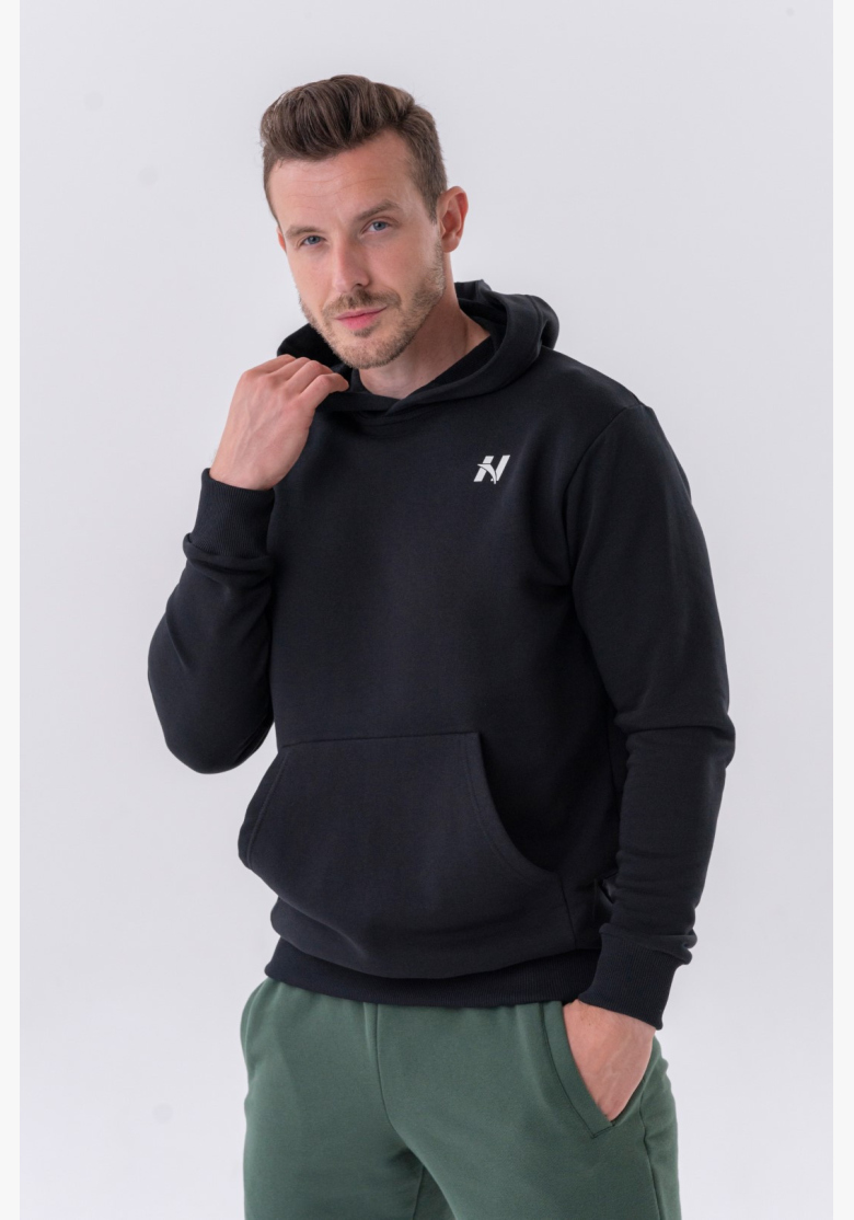 NEBBIA • NEBBIA Mikina cez hlavu s kapucňou a prednou kapsou čierna • Nebshop.sk NEBBIA • NEBBIA Mikina cez hlavu s kapucňou a prednou kapsou čierna • Nebshop.sk
