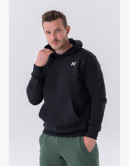 NEBBIA • NEBBIA Mikina cez hlavu s kapucňou a prednou kapsou čierna • Nebshop.sk