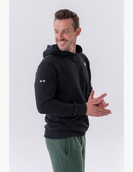 NEBBIA • NEBBIA Mikina cez hlavu s kapucňou a prednou kapsou čierna • Nebshop.sk