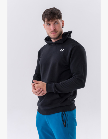 NEBBIA • NEBBIA Mikina cez hlavu s kapucňou a prednou kapsou čierna • Nebshop.sk