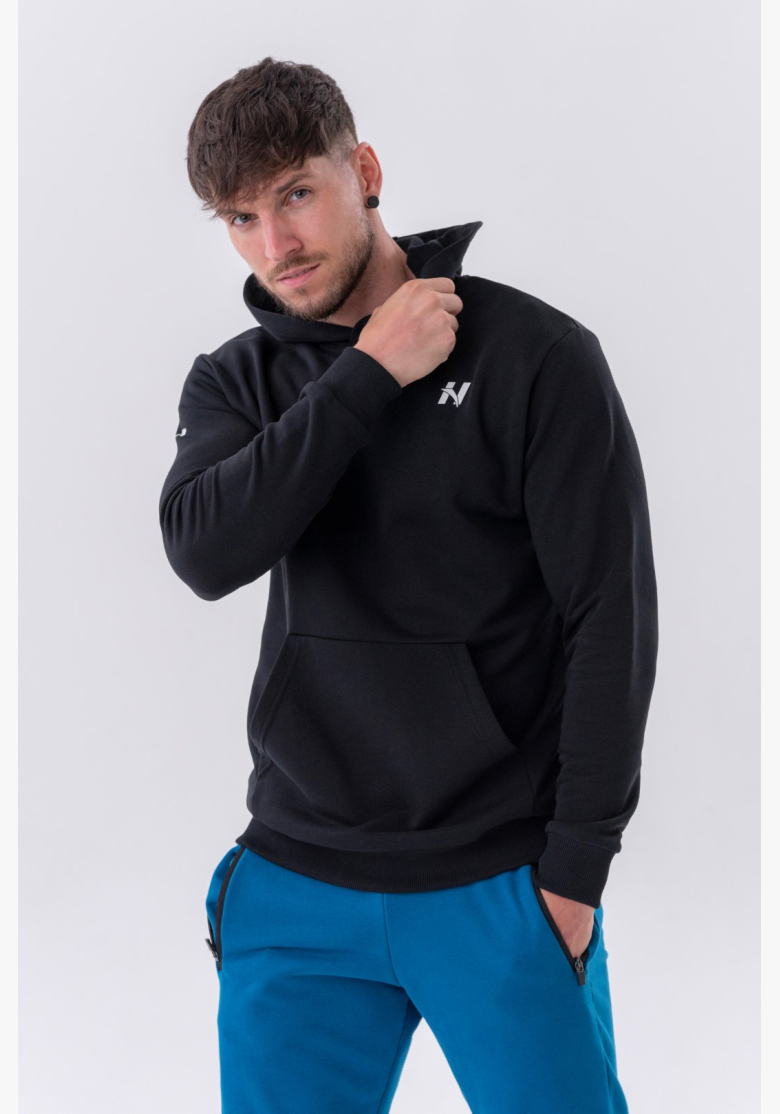 NEBBIA • NEBBIA Mikina cez hlavu s kapucňou a prednou kapsou čierna • Nebshop.sk NEBBIA • NEBBIA Mikina cez hlavu s kapucňou a prednou kapsou čierna • Nebshop.sk