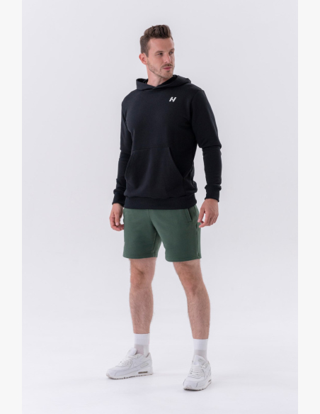 NEBBIA • NEBBIA Mikina cez hlavu s kapucňou a prednou kapsou čierna • Nebshop.sk