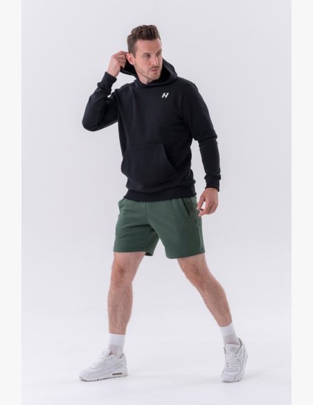NEBBIA • NEBBIA Mikina cez hlavu s kapucňou a prednou kapsou čierna • Nebshop.sk