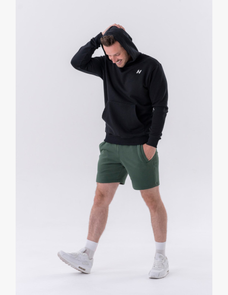 NEBBIA • NEBBIA Mikina cez hlavu s kapucňou a prednou kapsou čierna • Nebshop.sk
