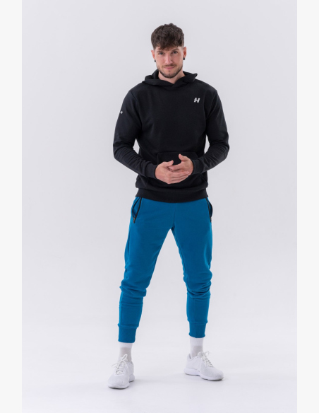NEBBIA • NEBBIA Mikina cez hlavu s kapucňou a prednou kapsou čierna • Nebshop.sk
