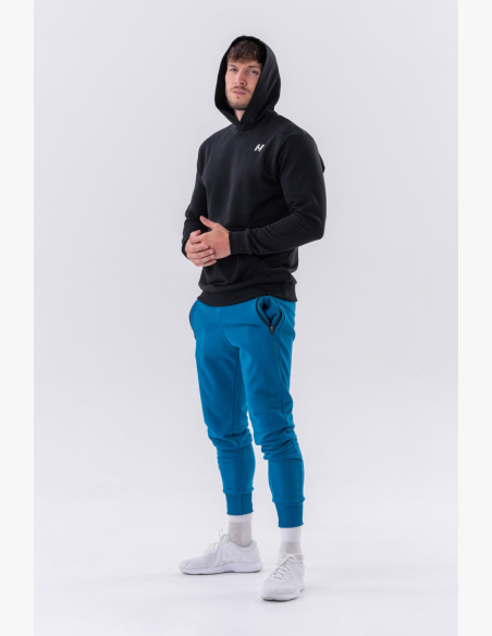 NEBBIA • NEBBIA Mikina cez hlavu s kapucňou a prednou kapsou čierna • Nebshop.sk