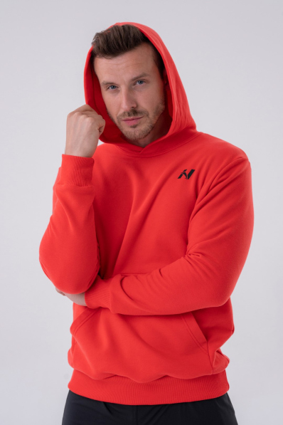 NEBBIA • NEBBIA Felpa con cappuccio e tasca anteriore rossa • Nebshop.cz