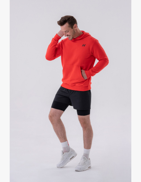 NEBBIA • NEBBIA Hoodie with a hood and front pocket red • Nebshop.com