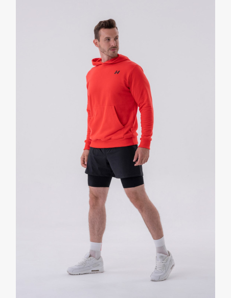 NEBBIA • NEBBIA Hoodie with a hood and front pocket red • Nebshop.com
