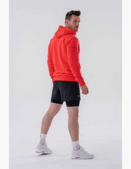NEBBIA • NEBBIA Mikina cez hlavu s kapucňou a prednou kapsou červená • Nebshop.sk