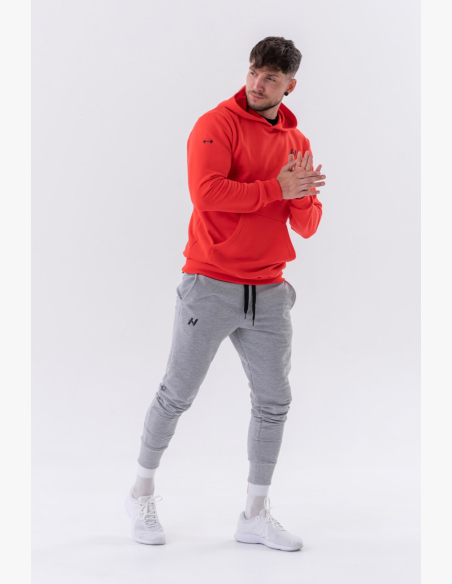 NEBBIA • NEBBIA Mikina cez hlavu s kapucňou a prednou kapsou červená • Nebshop.sk