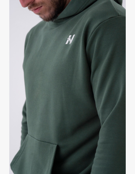 NEBBIA • NEBBIA Hoodie with hood and front pocket green • Nebshop.cz