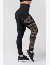 Gold NEBBIA print sono leggings femminili destinati all'allenamento sportivo ad alta intensità.