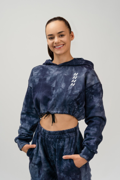 NEBBIA • NEBBIA Re-fresh dámska crop mikina s kapucňou modrá • Nebshop.sk
