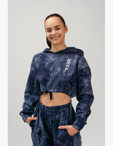NEBBIA • NEBBIA Re-fresh dámska crop mikina s kapucňou modrá • Nebshop.sk